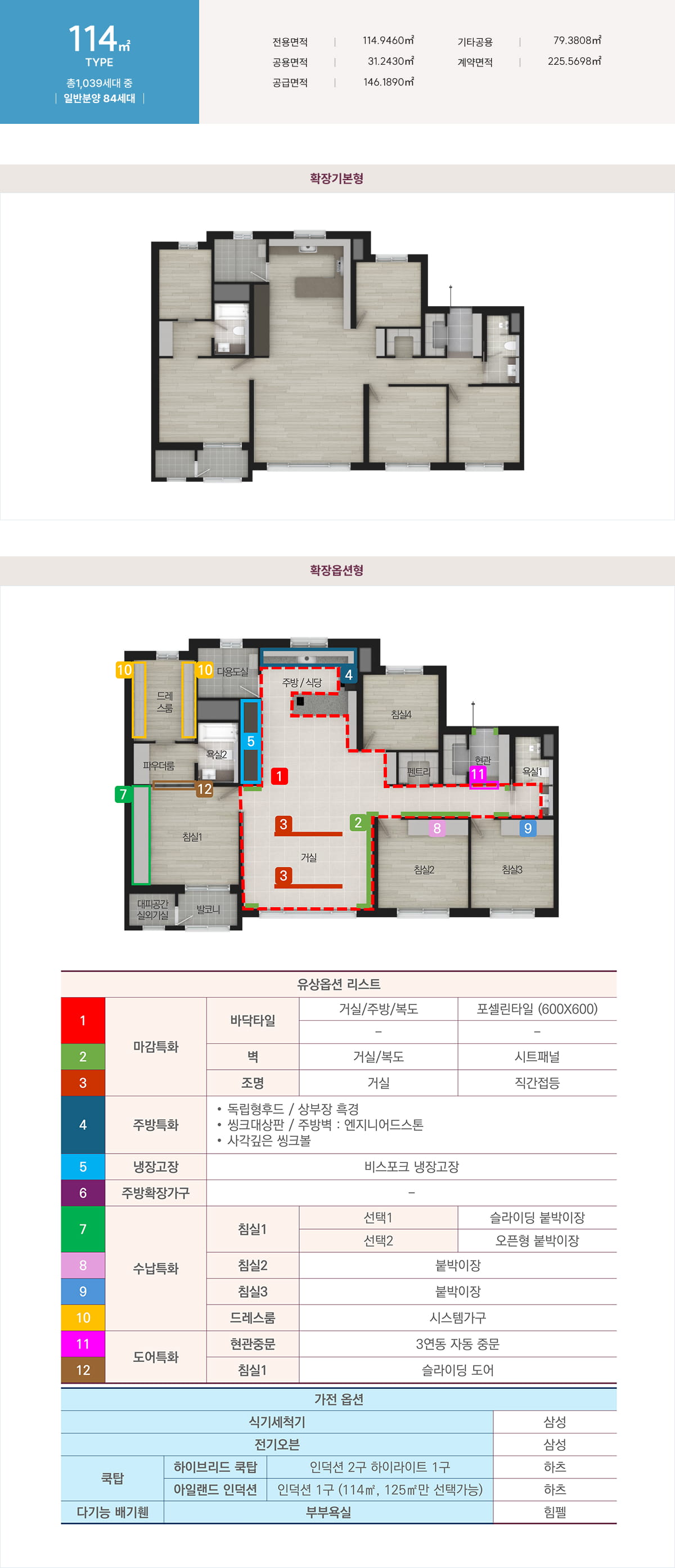 썬밸리 오드카운티 가평설악 114㎡ 평면도 구조 및 안내